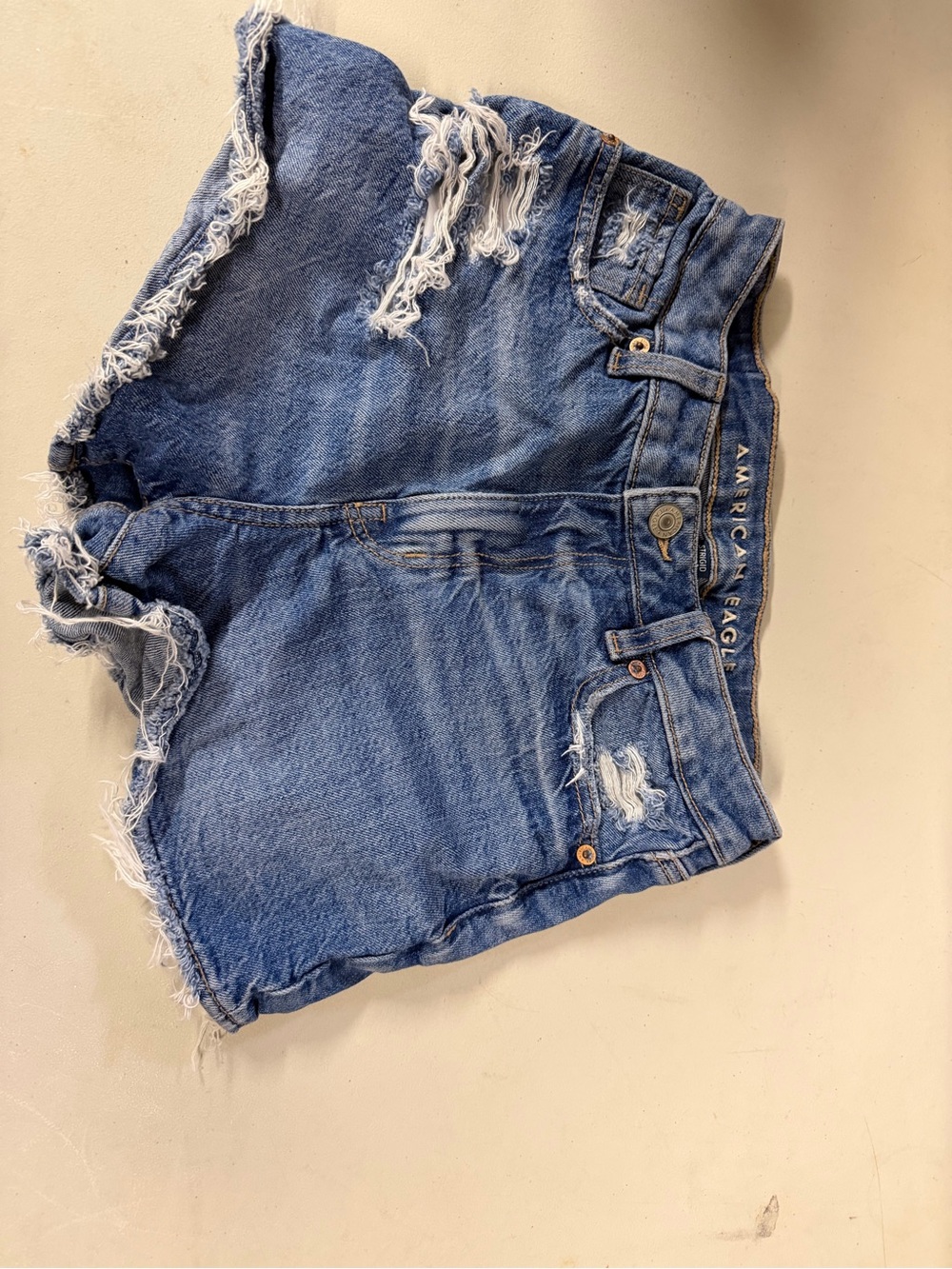 American Eagle Outfitters Women's Distressed Denim Shorts - Blue size 0